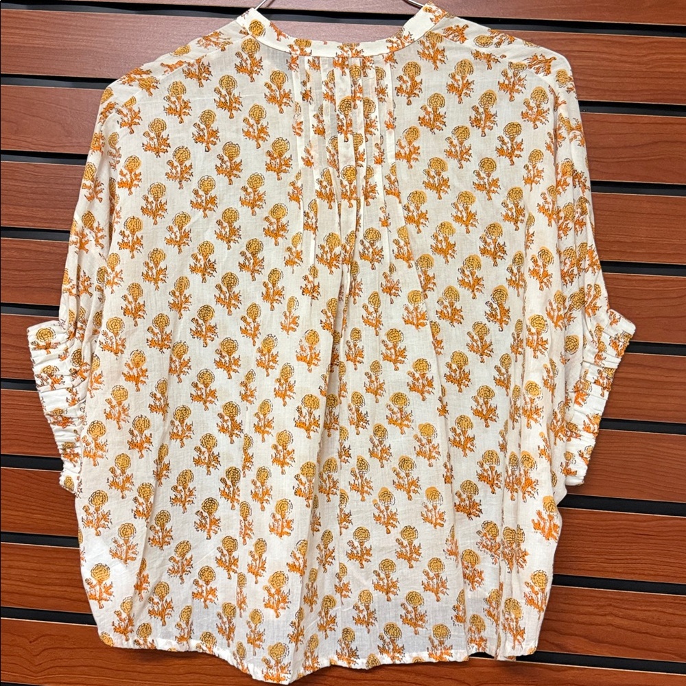 Emerson Fry India Collection Cream and Orange Blouse - Picture 9 of 9